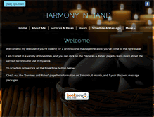 Tablet Screenshot of harmonyinhandmassage.com